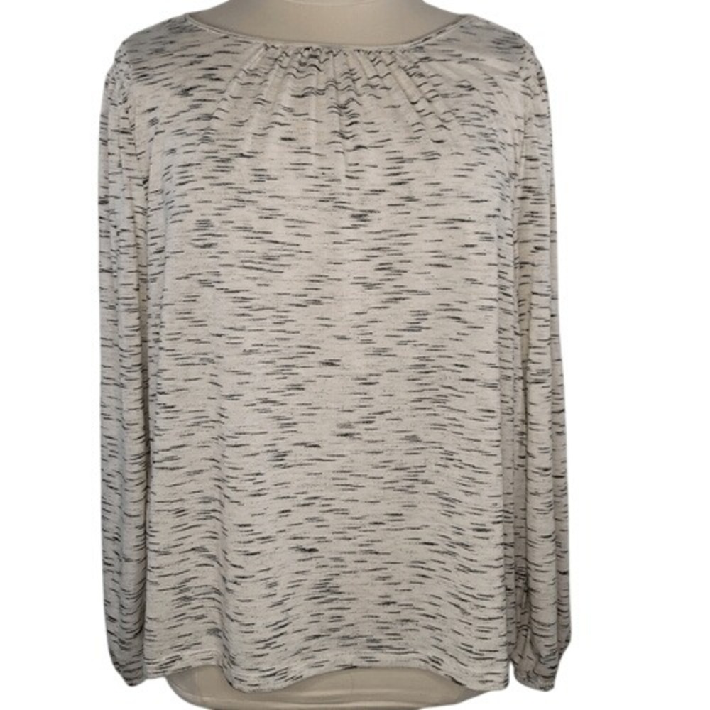 Zac & Rachel Off White &‎ Black Long Sleeve Top